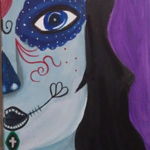 Skull blue painting $135